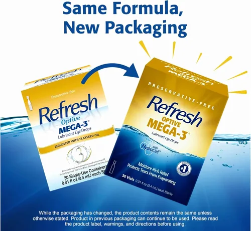 Vista 2 de Refresh Optive Mega 3 Gotas para los ojos sin conservantes - 30 unidades (paquete de 4)
