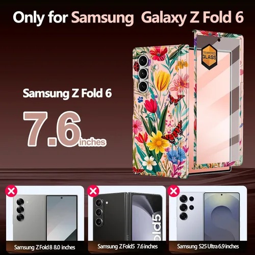 Vista 2 de Hekodonk Funda para Galaxy Z Fold 6, compatible con MagSafe, protector de pantalla integrado, protección de bisagra, magnética, delgada, a prueba