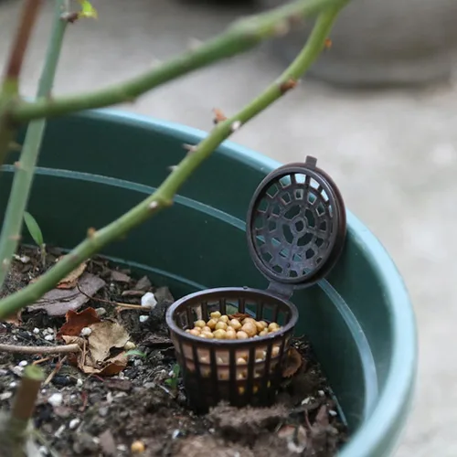 Vista 7 de Happyyami Caja de fertilizante para bonsái con tapa, contenedor de fertilizante para plantas de interior, soporte portátil para bonsái suculentas