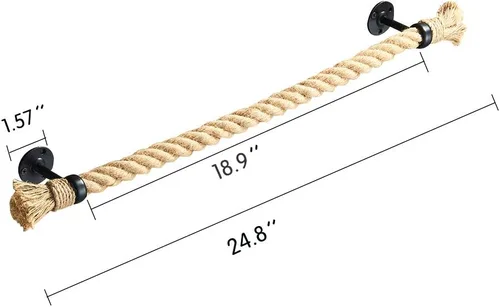 Vista 6 de YJ YANJUN Toallero náutico negro accesorios náuticos para baño, decoración de baño náutico, toalleros de cuerda para baño montado en la pared