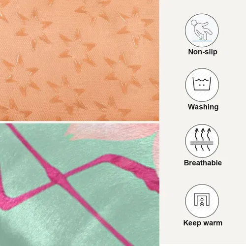 Vista 4 de Hermosa cama rectangular para perros y gatos con diseño de flamenco rosa, cómoda cama rectangular para mascotas, ultrasuave y calmante para perros