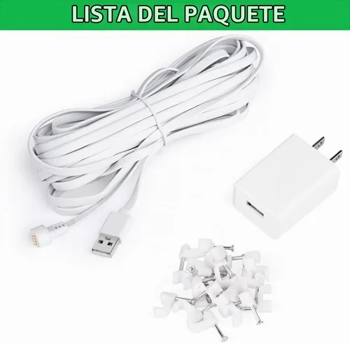 Vista 7 de wochel - Cable de alimentación compatible con Google Nest Cam para exteriores o interiores, batería, 30 pies, resistente a la intemperie, cable