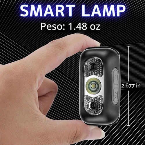 Vista 4 de Linterna frontal, recargable USB-C, ajustable a 90 grados, linterna con sensor de movimiento, impermeable, ligera, 1.48 oz, faros brillantes