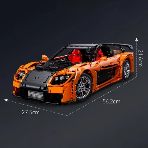 Vista 8 de CaDA Master C61502W Mazda RX-7 Remote Control Powered Building Block Car, 1:8 Scale, 3305 Pieces, Dynamic Collectible Brick