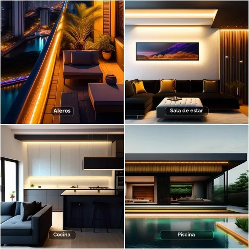 Vista 5 de NOVOSTELLA Tiras de Luces LED Blancas Sintonizables Impermeables de 20 pies, Luz de Cuerda Flexible Regulable 3000K-6500K 12V Luz de Cinta