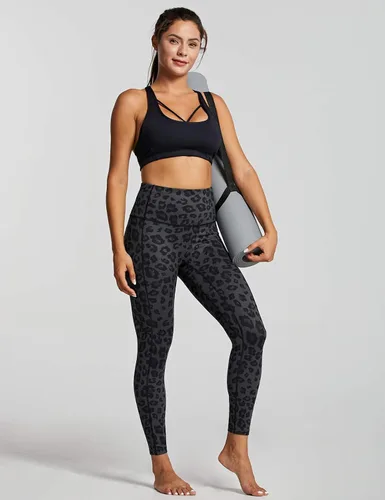 Vista 5 de ZUTY - Leggings de yoga de cintura alta de 78 de longitud con bolsillos para mujer leggings deportivos pantalones de yoga mallas para correr