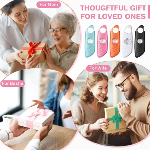 Vista 6 de Relaxweex 12 unidades de alarma de seguridad personal para mujeres con luz estroboscópica LED y 12 llaveros de 130 dB de sonido fuerte sirena