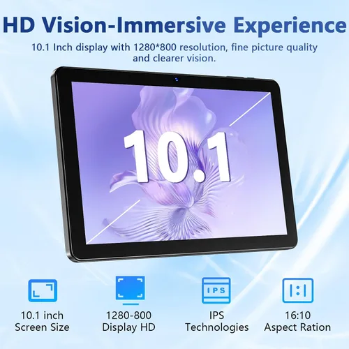 Vista 3 de Tablet de 10 Pulgadas, 2025 Android 15 Tablets, 18GB+128GB, Expansión de 1TB, Tablet Octa-Core Compatible con Widevine L1 con WiFi 6, Batería