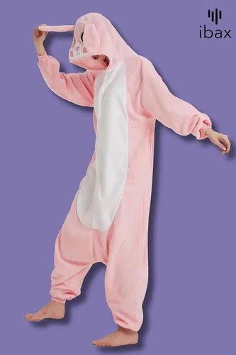 Vista 8 de IBAX Pijama de forro polar para adultos. Disfraz de mameluco para adultos. Mameluco de animal para adultos. Mameluco de Halloween para adultos.