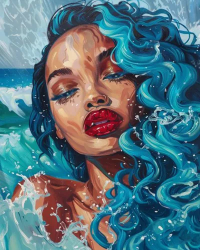 Vista 23 de Pintura por Números Afroamericana DIY Pintura Acrílica Kit de Pintura por Números para Niños Adultos Principiantes Chica Negra de Moda DIY Pintura