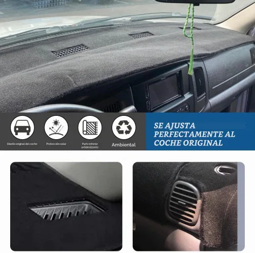 Vista 2 de Cubierta del Tablero Alfombrilla Tapete Compatible con Dodge Ram 1500 2500 3500 de 1998 1999 2000 2001 (Negro)
