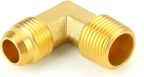 Vista 7 de GASHER Adaptador de codo de montaje de tubo de latón de 1/2 pulgada flare x 1/2 pulgada NPT macho Pipe