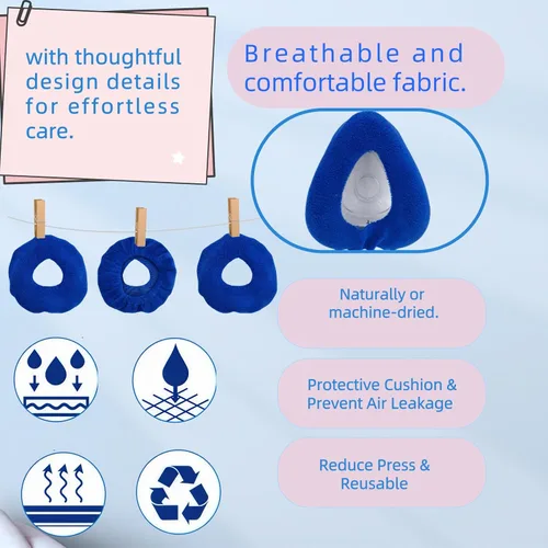 Vista 4 de Paquete de 4 mascarillas F20 CPAP compatibles con mascarilla facial completa F20 de tamaño pequeño, suave y transpirable, reduce el rendimiento