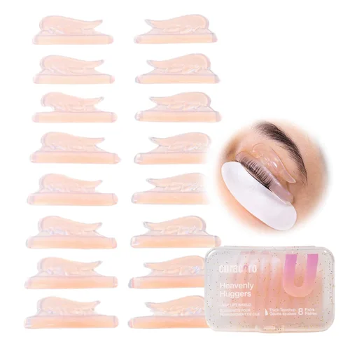 Vista 24 de Curacoro Lash Lift Shields, 10 Pcs/5 Sizes Reusable Silicone Rods Deseo azul