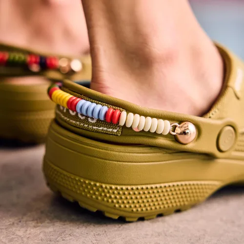 Vista 2 de Crocs Zuecos clásicos de lona elaborados unisex para hombres y mujeres