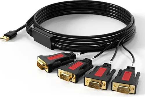 Vista 6 de Cable adaptador de 2 puertos USB a RS232 DB9 (9 pines) de 5 pies compatible con MAC OS, Windows, Android, Linux (2 puertos)