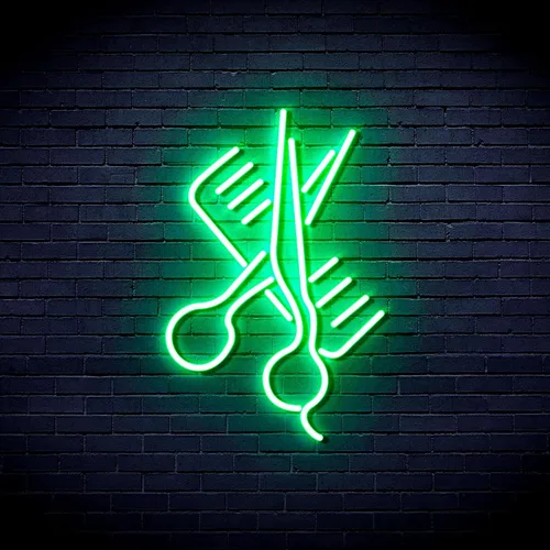 Vista 13 de AdvPro Comb & Scissors Flex Silicone LED Neon Sign - Azul - st16s32-fnu0363-b