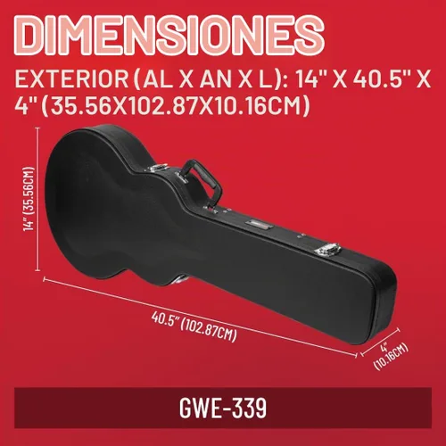 Vista 7 de Gator Cases - Funda de madera rígida para guitarras estilo 339, (GWE-339)