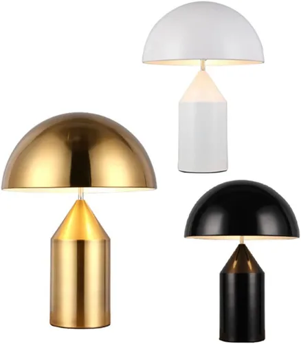 Vista 5 de Lámpara de mesita de noche en forma de hongo Meefad, lámpara de mesa moderna con base pesada, luz nocturna en forma de cúpula, lámpara de acento