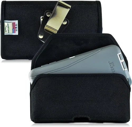 Vista 10 de Turtleback Funda compatible con Note 5, funda para cinturón, compatible con OB Defender o fundas voluminosas, bolsa de cuero negro con clip de Cuero