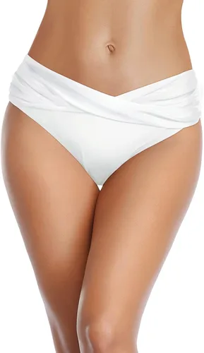 Vista 3 de Parte inferior de bikini para mujer, cobertura completa, parte inferior de Blanco