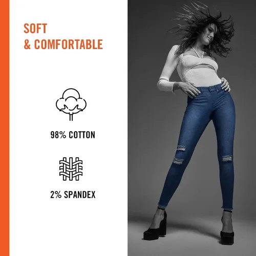 Vista 4 de HUE - Leggings de mezclilla para mujer