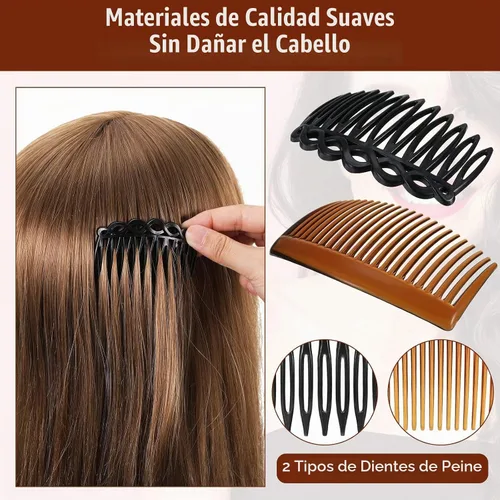 Vista 5 de Chuangdi Set de 24 Piezas de Peines Franceses para el Lado del Cabello - Accesorios de Pinza de Peine de Torsión de Plástico para Mujeres