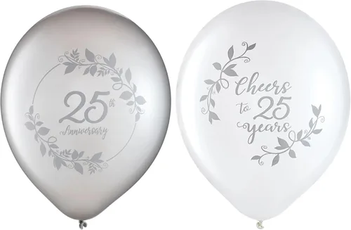 Vista 2 de Globos de látex de feliz aniversario (paquete de 15) – 12 pulgadas – Diseño elegante, perfectos para celebraciones, ocasiones especiales, eventos