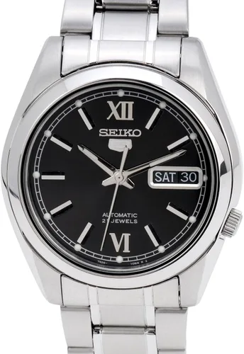 Vista 2 de Seiko SNKL55 - Reloj de pulsera y caja de acero inoxidable para hombre esfera de tono negro