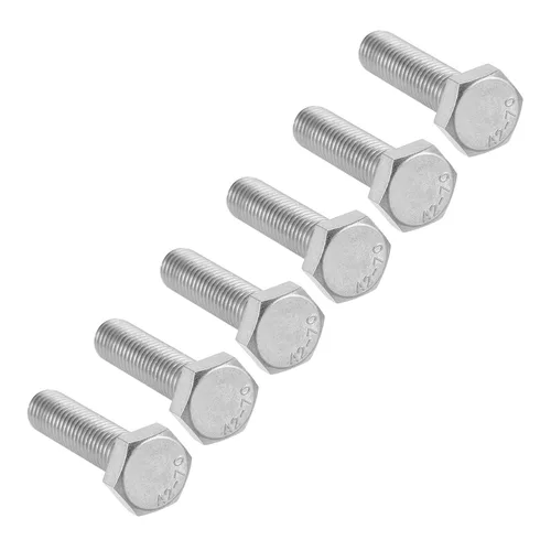 Vista 30 de 10 tornillos hexagonales M6 M6-0.039 x 1.575 in UNC Tornillos de cabeza hexagonal A2-70 (304) de acero inoxidable totalmente roscados, totalmente