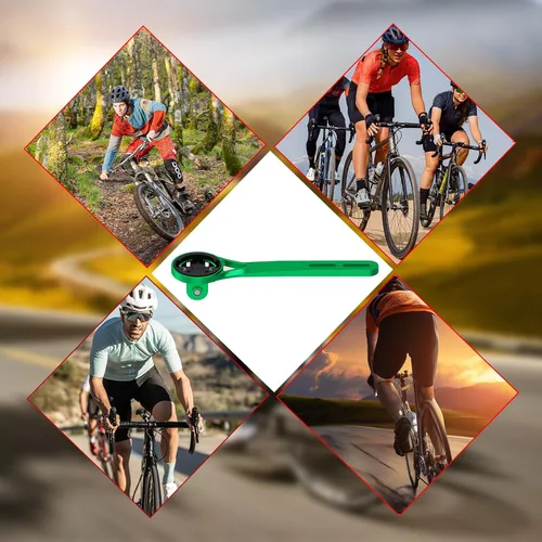 Vista 6 de Soporte para computadora de bicicleta, aleación de aluminio frontal compatible con Garmin, Wahoo, Bryton, Cateyer, cámara de acción deportiva y Verde
