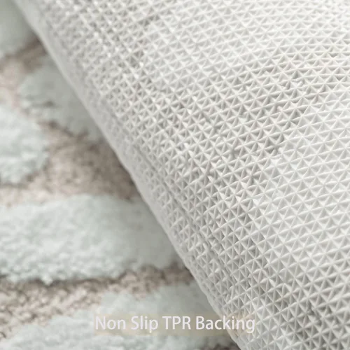 Vista 3 de QJHOMO Alfombra de baño beige con diseño de margaritas, decoración de flores blancas y amarillas, alfombra antideslizante de microfibra, súper