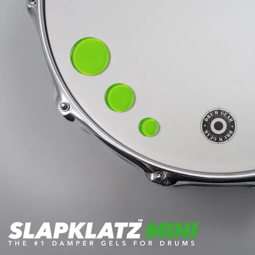 Vista 2 de MINI Drum Gel Dampers – Alien Green – 6 almohadillas en 3 tamaños – Estuche de almacenamiento incluido Verde alien