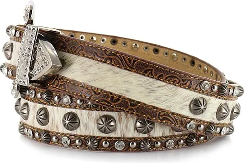 Vista 4 de Angel Ranch Cinturón de moda marrón para mujer, 1.5in