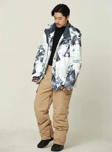 Vista 3 de YEEFINE Traje de esquí para hombre, chaqueta de esquí y pantalones, impermeable, traje de nieve para exteriores, cálido invierno, chaquetas
