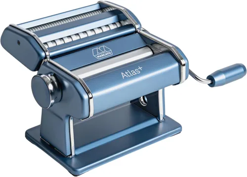 Vista 7 de Marcato Hecho en Italia Atlas+Máquina de pasta, negro. Rodillos de acero cromado y aluminio, doble cortador para lasaña, fettuccine y espagueti