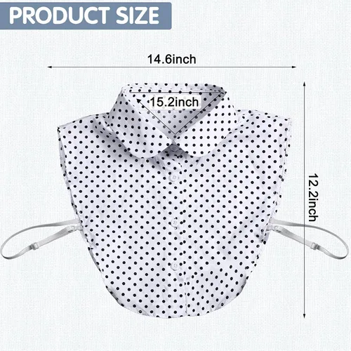 Vista 4 de SATINIOR Blusa de media camisa con cuello falso desmontable para mujer