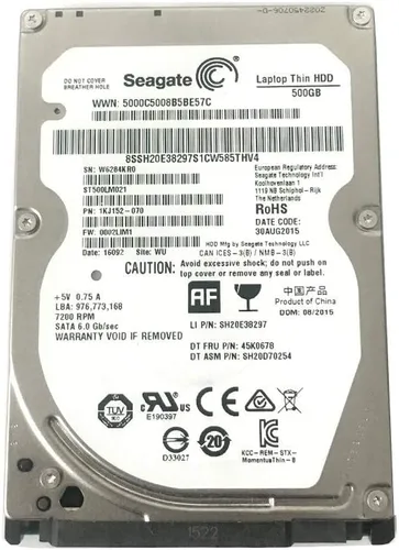 Vista 7 de Disco Duro Para Portátil 'SEAGATE Momentus Thin 3 GB/s caché de 16 MB 2.5 interno