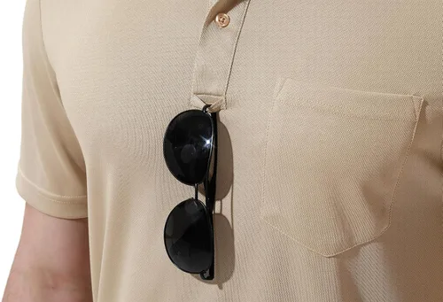 Vista 6 de YSENTO Camisas polo de manga corta con cuello y bolsillo para hombre