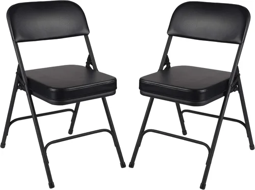 Vista 15 de OEF Furnishings Serie OEF3200 Sillas plegables de vinilo de alta calidad, resistentes, de grado industrial, asiento ultra acolchado de 2 pulgadas