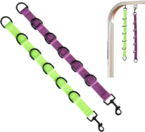 Vista 13 de Lazos de aseo para perros y mascotas, extensión de aseo para perros, 2 PCS correas extensoras para mesa de aseo, 4 anillos en D, lazo para salón