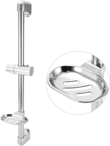 Vista 7 de ViaGasaFamido Barra deslizante de ducha de 24 pulgadas, montaje en pared, de acero inoxidable, barra deslizante para baño con soporte de ducha