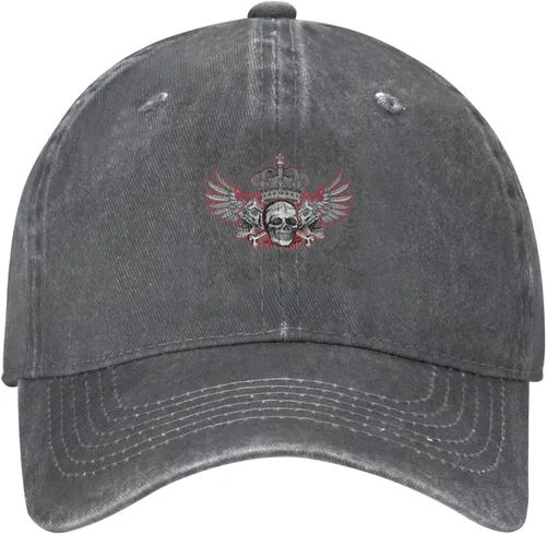Vista 2 de Cowboy Hat Trendy Hats for Man and Women Djustable Four Season Outdoor Baseball Cap of Hell Skull with Angel Deep Heather