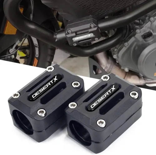 Vista 8 de 2021 2022 para Ducati Desert X DesertX Accesorios de motocicleta Protector de motor Barra de choque Protección Bloque de parachoques Titanio