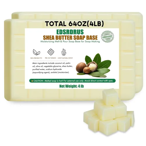 Vista 29 de EDSRDRUS Base de jabón aromática de 1 libra hecha a mano con aloe vera y aceite de coco, base de jabón hidratante para derretir y verter