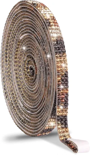 Vista 39 de Cinta de cristal autoadhesiva, calcomanías de diamantes de imitación para envoltura de regalos, manualidades, proyectos de decoración, bodas Negro