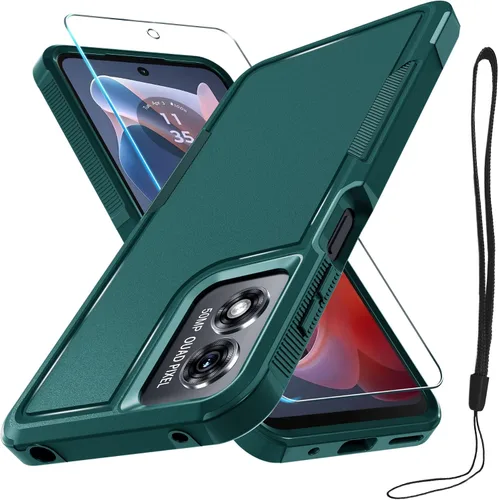 Vista 52 de Funda compatible con Moto G 5G 2024, cuerpo completo, resistente, resistente, a prueba de golpes, con correa de cordón, protector de pantalla