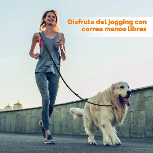 Vista 4 de Guiding Star Correa de cuero para perro de 8 pies, correa de entrenamiento suave multifunción 6 en 1, manos libres, doble, cruzada para perros Negro