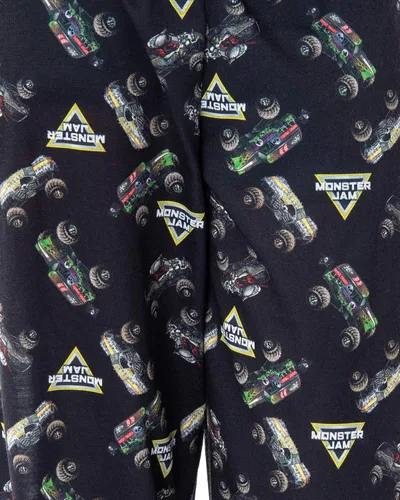Vista 3 de INTIMO Monster Jam Pirate's Curse MAX-D Grave Digger Monster Truck - Conjunto de pijama para niños, Negro