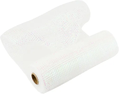 Vista 20 de MEEDEE Cinta de malla dorada de 10 pulgadas de ancho x 30 pies - Rollo de malla metálica decorativa para coronas de árbol de Navidad, guirnalda